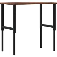 Syfax Werkbank Dunkelbraun 100x60x(71,5-98) cm Massivholz Eiche