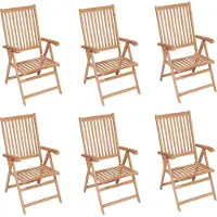 vidaXL "im Angebot" Verstellbare Gartenstühle 6 Stk. - bis 150 kg - Massivholz Teak - Stapelsessel CC2797