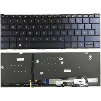 T-ProTek Tastatur - Farbe: Dunkelblau - mit Beleuchtung - ohne Rahmen Deutsches Tastaturlayout kompatibel für ASUS UX390UAK