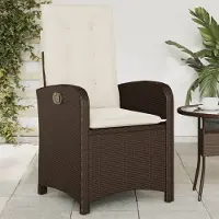 vidaXL Hochwertigen Möbel Gartenstühle - Braun Gartensessel mit Kissen 2er-set Verstellbar Braun Poly Rattan NEU4708939