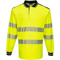 Portwest T184 PW3 Hi-Vis Polo-Shirt, langarm Yellow/Black Gr. XL