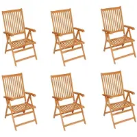 vidaXL Gartenstühle 6 Stk. mit Taupe Kissen Massivholz Teak
