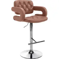 CLP Barhocker Dublin Kunstleder höhenverstellbar und drehbar cognac Gestell Farbe schwarz