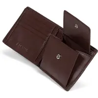 SERASAR | Ledergeldbörse [Space] mit Braun Leather | Farbe: Braun | Länge: 12.5cm