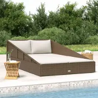 vidaXL Möbel Gartenbett Braun 110x200 cm Poly Rattan - Gartenliegen 42666