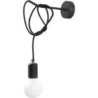 Sollux Wandleuchte EDISON schwarz 1xE27 15W Stoff/Stahl 100x23x8cm