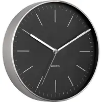 Karlsson - Wanduhr Minimal - Schwarz/Nickel - Ø27,5cm