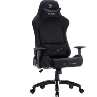 Sense7 Spellcaster SENSHI XL Gaming Stuhl Stoff Schwarz - Ergonomischer Bürostuhl für große Personen 160kg Chefsessel Kaltschaum 2D-Armlehnen