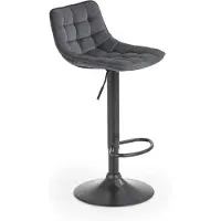 Halmar Barhocker H-95 43x84x44 cm Samt höhenverstellbar Fußstütze Küche Grau