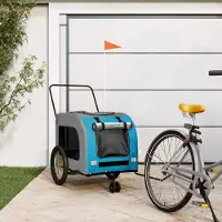 Prolenta Maison Exclusive - Fahrradanhänger Hunde Blau und Grau Oxford-Gewebe und Eisen
