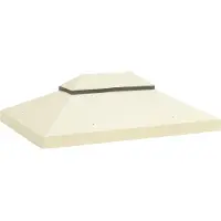 Outsunny Ersatzdach für Gartenpavillon 3 x 4 m wasserdichte 370g/ Cremeweiß