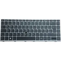 T-ProTek DEUTSCHE-Tastatur Schwarz , Silber Rahmen,Trackpoint für HP EliteBook 840 G5 5DF23ES