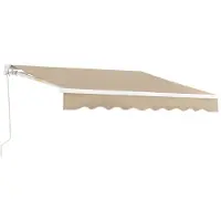 En.casa Gelenkarmmarkise ‘Bitonto’ 300 x 250 cm mit Handkurbel Aluminiumgestell Beige