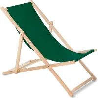 Greenblue Liegestuhl Sonnenliege Klappbar aus Buchholz ohne Armlehne Sonnenliege Gartenliege Liege Dunkelgrün