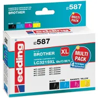 Edding EDD-587, Hohe (XL-) Ausbeute, Schwarz, Cyan, Magenta, Gelb, 68 ml, 17 ml, 4 Stück(e), Multipack
