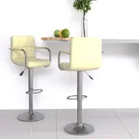 vidaXL Barhocker 2 Stk. Creme Kunstleder , Barhocker Design 2024