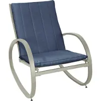 SVITA EIBY DELUXE Schaukelstuhl Schaukelsessel Outdoor Armlehne Blau