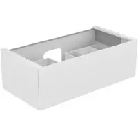 Keuco Edition 11 Waschtischunterbau 1050 x 350 x 535 mm mittig mit 1 Auszug und Beleuchtung - Weiß Strukturlack - 31351380100