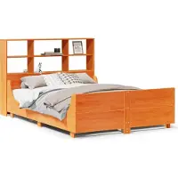 Syfax Massivholzbett ohne Matratze Wachsbraun 160x200 cm Massivholz