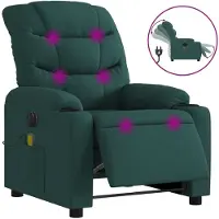 Syfax Massagesessel Elektrisch Dunkelgrün Stoff