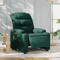 vidaXL Massagesessel Fernsehsesel Elektrisch Dunkelgrün Stoff 3206642
