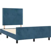 Syfax Bettgestell ohne Matratze Dunkelblau 120x190 cm Samt