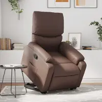 Prolenta Maison Exclusive - Relaxsessel mit Aufstehhilfe Braun Kunstleder