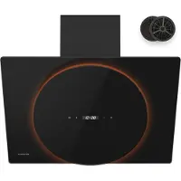 Klarstein Total Eclipse Dunstabzugshaube - 60 cm Kopffreihaube, LED-Beleuchtung 3000 K-6500 K, 541 m³/h, Touch-Steuerung, A, 57 dB, Umluft & Abluft, Schwarz