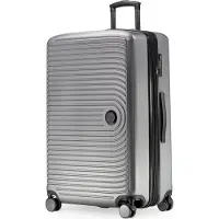 Hauptstadtkoffer Mitte - Großer Koffer mit 4 Doppel-Rollen XL Reisekoffer mit Erweiterung, stabiler Trolley Hartschalenkoffer TSA, 130 L,Silber matt