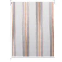 Mendler Rollo MCW-D52, Fensterrollo Seitenzugrollo Jalousie, Sonnenschutz Verdunkelung blickdicht 110x230cm grau/braun/orange