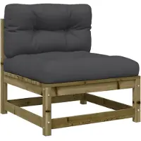 vidaXL Gartensofa ohne Armlehnen mit Kissen Kiefernholz Imprägniert
