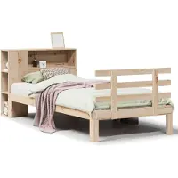 Syfax Bücherregalbett ohne Matratze 75x190 cm Massivholz Kiefer