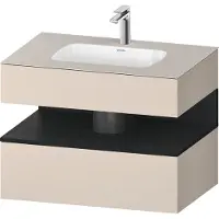 Duravit Einbauwaschtisch-Möbel-Set Qatego 80x55x60cm, E sw/tau matt, Konsolen-Waschtischunterbau