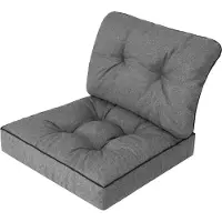 Hobbygarden Gartenkissen "EMMA TECH" – Sitz- und Rückenkissen Set für Polyrattanmöbel 70x70/70x40 cm, Graphit |