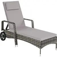 TecTake Rattan Sonnenliege 200 x 70 x 33 cm