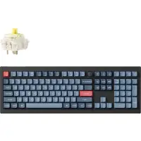 Keychron V6 Max, Volle Größe (100%), Verkabelt & Kabellos, RF Wireless + Bluetooth, Mechanischer Switch, RGB-LED, Schwarz, Grau