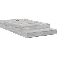 Syfax Aufbewahrungsbettgestell Graues Sonoma 120 cm Holzwerkstoff