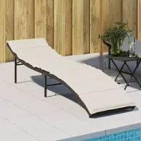 Prolenta Maison Exclusive - Sonnenliege mit Kissen Schwarz 55x199x50 cm Poly Rattan