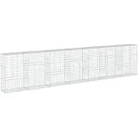 vidaXL Gabione mit Deckel 700x50x150 cm Verzinktes Eisen