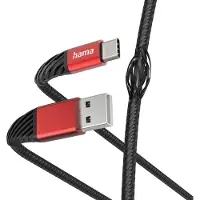 Hama Extreme, 1,5 m, USB A, USB C, USB 2.0, 0,48 Gbit/s, Schwarz, Rot