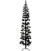 Prolenta Maison Exclusive - Künstlicher Halb-Weihnachtsbaum Ständer Schlank Schwarz 180 cm