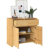 vidaXL Sideboard Drammen Eiche 79 x 43 x 75,5 cm Massivholz Kiefer