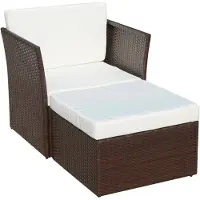 vidaXL "im Sonderangebot"Outdoor-Stuhl/Picknickstuhl - Gartensessel mit Fußhocker Poly Rattan Braun - 77x67x73 cm DEMöbel 5573083