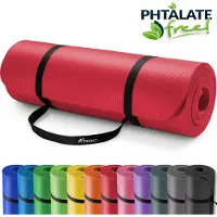 Tresko Yogamatte Fitnessmatte Gymnastikmatte Pilates 185x60x1,5cm Rot