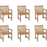 vidaXL "2024 Moderne" Gartenstühle 6 Stk. Massivholz Teak - Gartenstühle Neu9587731