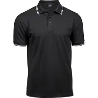 Tee Jays Herren Poloshirt, gestreift BC4042 (S) (Schwarz/Weiß)