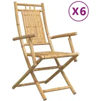 vidaXL Gartenstühle 6 Stk. Klappbar 53x66x99 cm Bambus