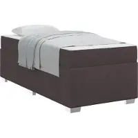Syfax Bettrahmen mit Matratze Dunkelbraun 100 x 200 cm Stoff