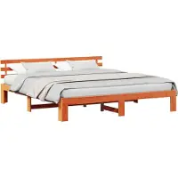 Syfax Bettrahmen Wachsbraun 180 x 200 cm Massives Kiefernholz