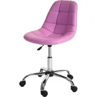 MCW Drehstuhl MCW-A60, Bürostuhl Arbeitshocker, Schalensitz Kunstleder rosa